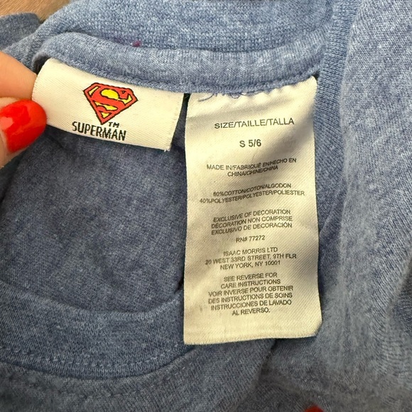 Toddler Boys Classic Superman Logo Blue Short Sleeve Tee Shirt T-Shirt Small 5/6 - Picture 3 of 3